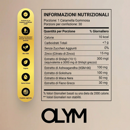 OLYM™ Pure Shilajit Gummies – Ora con supporto 6-in-1